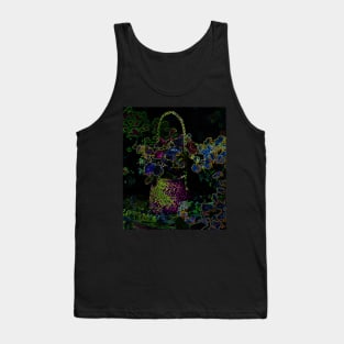 Black Panther Art - Flower Bouquet with Glowing Edges 9 Tank Top